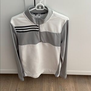 Adidas Boys Zip-Up Sweater in Gray and White